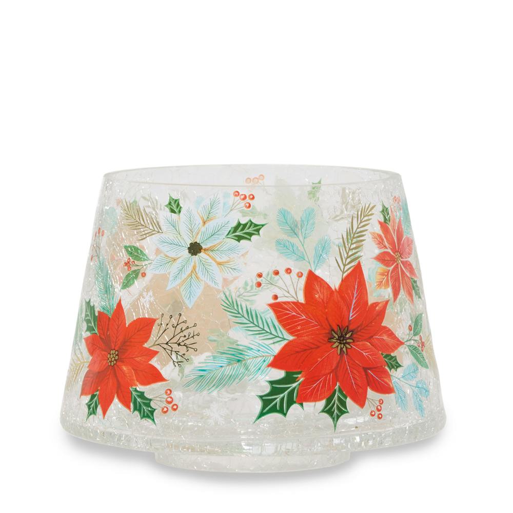 Crackle Poinsettia Jar Shade