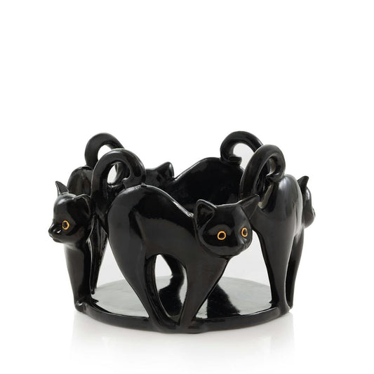 Black Cat Porcelain Holder